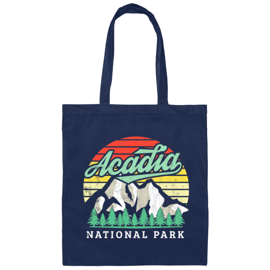 Acadia National Park, Retro Acadia, National Park Gift, Acadia Lover Canvas Tote Bag