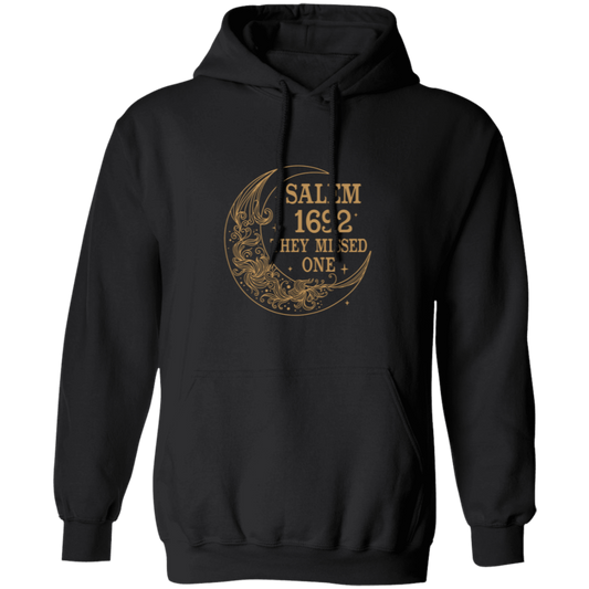 Salem 1692, They Missed One, Salem Floral Moon Pullover Hoodie