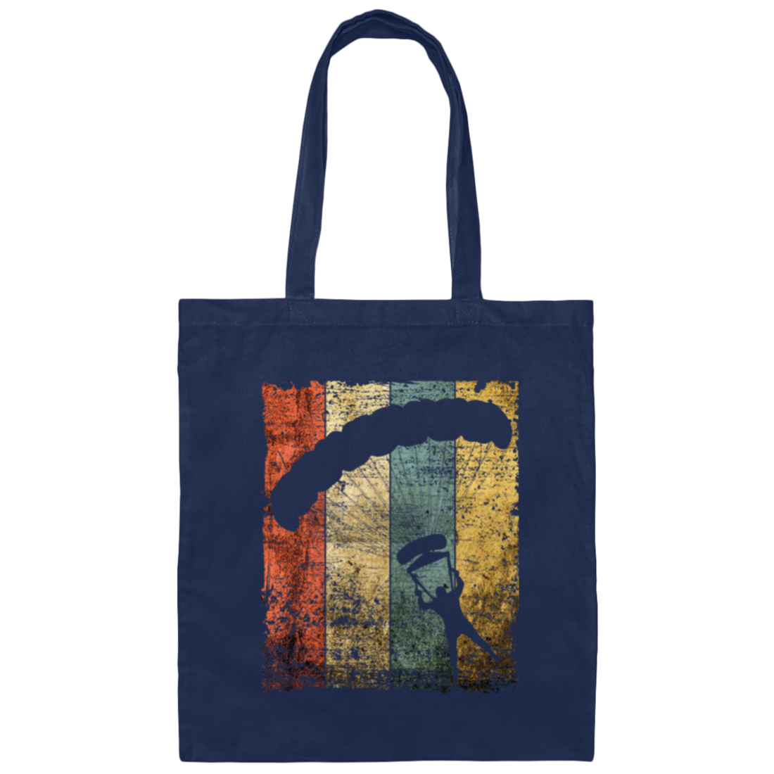 Skydiver, Retro Parachute, Paragliding Veterans Day, Army Vintage Style Canvas Tote Bag