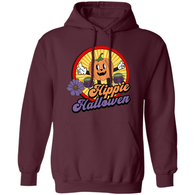 Hippie Halloween, Groovy Halloween, Groovy Pumkpin Pullover Hoodie