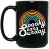 Spooky, Scary, Sunday, Rainbow Spooky, Retro Scary Sunday Black Mug