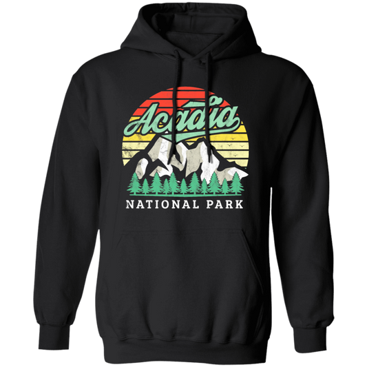 Acadia National Park, Retro Acadia, National Park Gift, Acadia Lover Pullover Hoodie