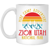 Hike Camp Adventure Zion Utah National Park, Retro Zion White Mug
