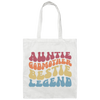 Auntie Godmother Bestie Legend, Retro Mother Gift Canvas Tote Bag