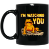 Bearded Dragons, I Am Watching You, Gold Frog, Frog Watching You Black Mug