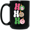 Ho Ho Ho, Funny Santa, Funny Christmas, Love Christmas Black Mug