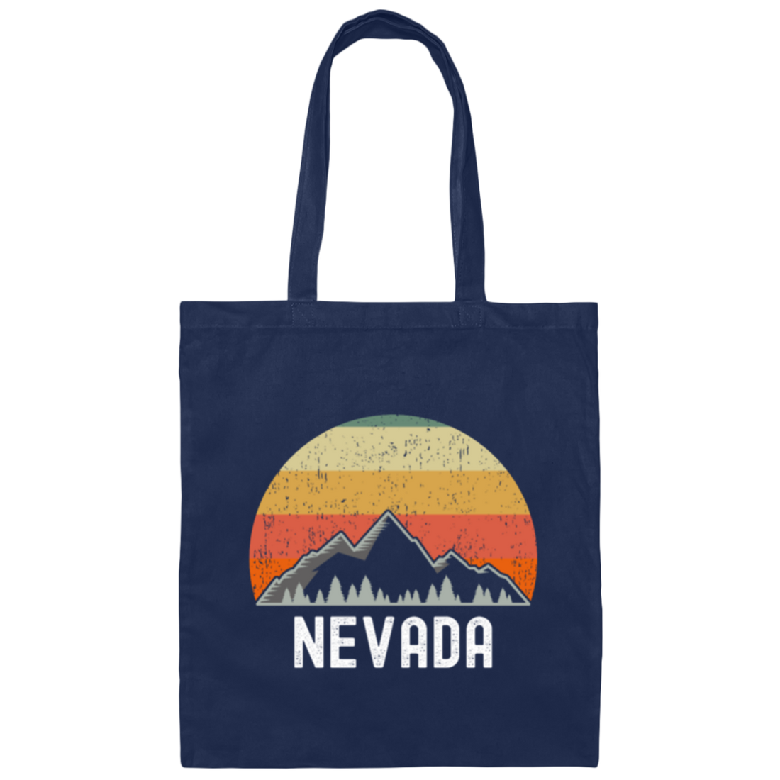 Retro Nevada Sunset Retro Vintage Nature Mountain Hiking Canvas Tote Bag