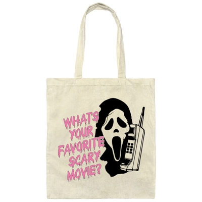 What's Your Favorite Scary Movie, Horror Film, Halloween Canvas Tote Bag