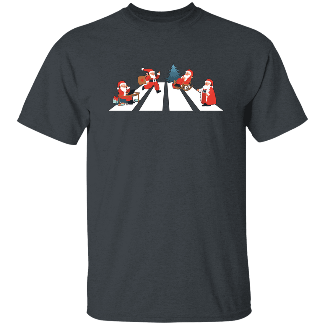 Santa Xmas, Santa Cross The Road, Cross On A Street Unisex T-Shirt