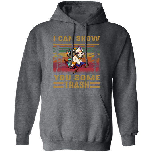 I Can Show You Some Trash Vintage, Retro Raccoon, Beer And Racoon Pullover Hoodie