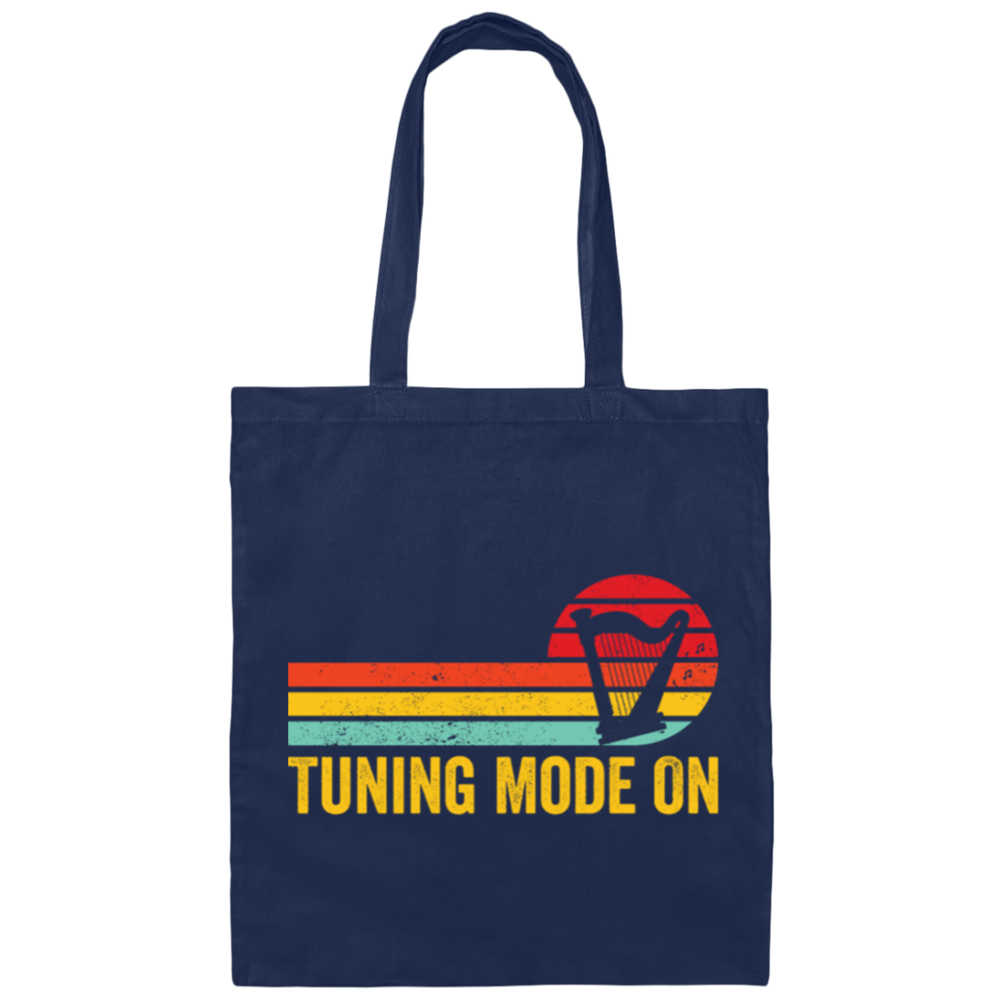 Love Music, Harp Player Gift, Harpist Retro, Tuning Mode On, Love Harp Vintage Canvas Tote Bag