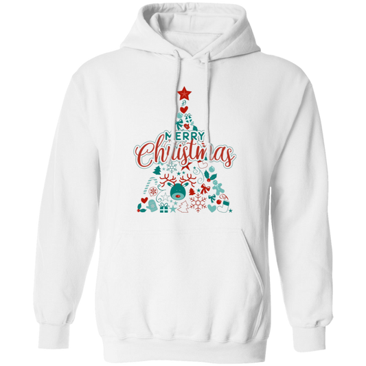 Christmas Tree, Christmas Pattern, Modern Christmas, Merry Christmas, Trendy Christmas Pullover Hoodie