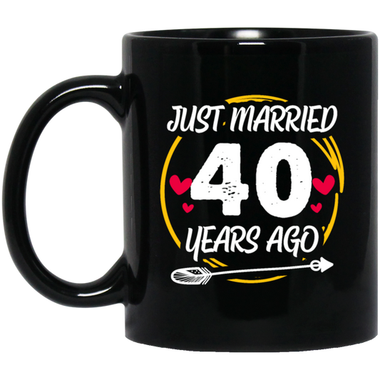 Anniversary Gift, 40th Anniversary, 40 Years Wedding, Anniversary Gift Black Mug