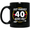 Anniversary Gift, 40th Anniversary, 40 Years Wedding, Anniversary Gift Black Mug