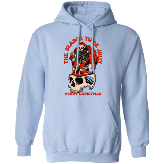 The Season To Be Jolly, Merry Christmas, Santa Skeleton Pullover Hoodie