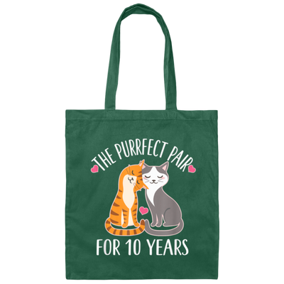 10th Anniversary Gift Cute Couples 10 Years Canvas Tote Bag