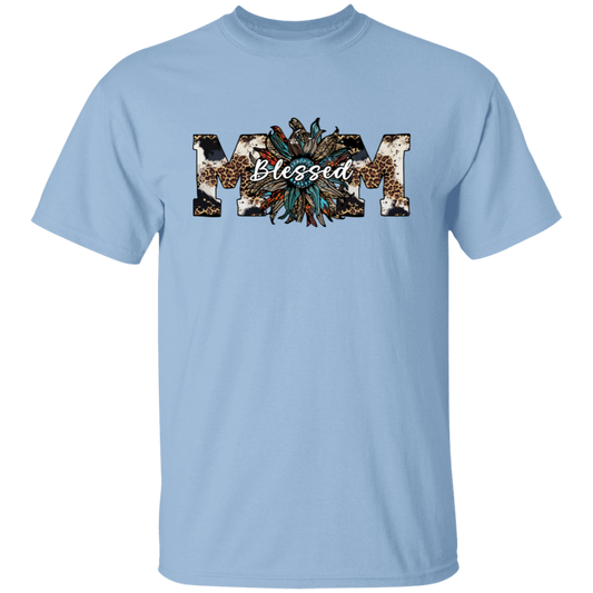 Blessed Mom, Leopard Mom, Mother_s Day Gifts, Mama Sunflower Unisex T-Shirt