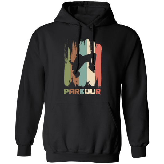 Movement Obstacle Course Parkour Vintage, Silhouette Freerunners Pullover Hoodie