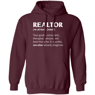 Realtor Meaning, Tour Guide, Consultant, Therapist, Advisor Pullover Hoodie