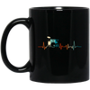 Drummer, Drumsticks, Drumming, Heartbeat Rock Lover, Rocker Vintage Gift Black Mug