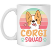 Corgi Squad, Retro Corgi, Groovy Corgi, Lovely Corgi White Mug