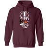 Skeleton Play Pumpkin, Happy Halloween, Lungs Bones, Skeleton Wear Witch Hat Pullover Hoodie