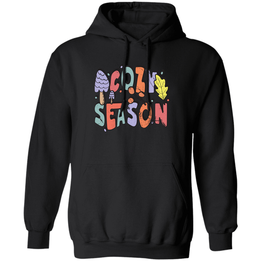 Cozy Season, Fall, Autumn, Groovy Fall Season Pullover Hoodie