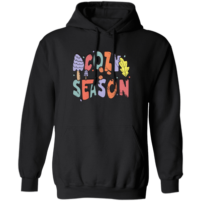 Cozy Season, Fall, Autumn, Groovy Fall Season Pullover Hoodie