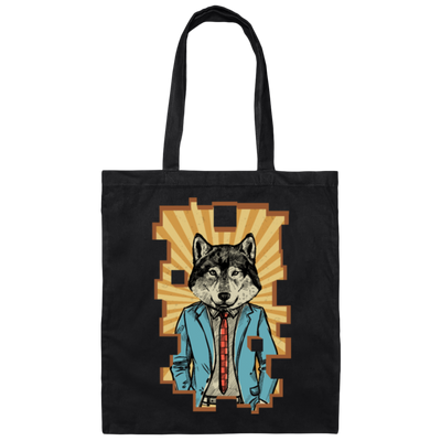 Wolf Hipster Animal Retro Wolf Herd Vintage Cool Canvas Tote Bag