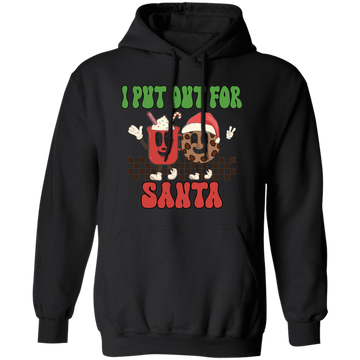 I Put Out For Santa, Love Santa, Groovy Santa, Xmas Pullover Hoodie