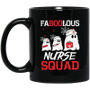 Faboolous Nurse Squad, Boo Ghost Nurse, Nurse Squad Halloween, Trendy Halloween Black Mug