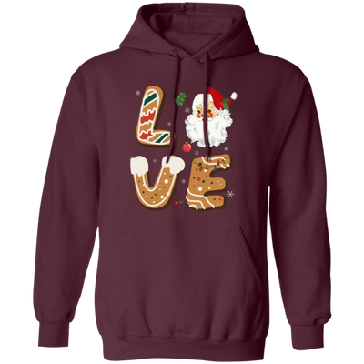 Love Christmas, Love Santa, Merry Christmas, Trendy Christmas Pullover Hoodie