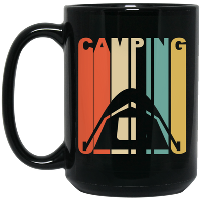 Camping Graphic Vintage, Gift For Camping Lover, Hiking Lover Retro Style Black Mug