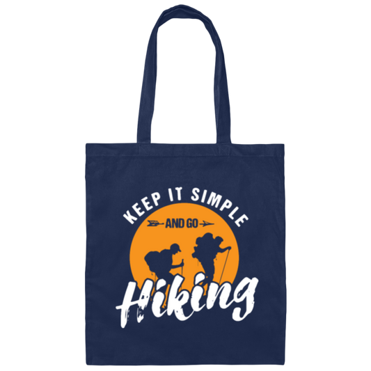 Hiking And Outdoors Gift, Retro Hiker Couple Canvas Tote Bag