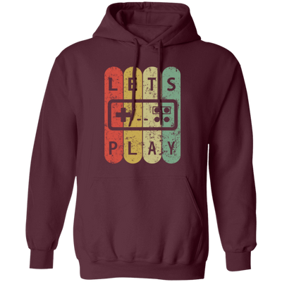 Old School Vintage, Let's Play Game, Retro Video Game, Player Gift Pullover Hoodie