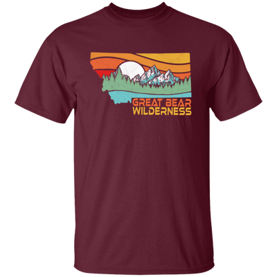 Great Bear, Montana Outdoors, Retro Mountains, Great Bear Wilderness Unisex T-Shirt