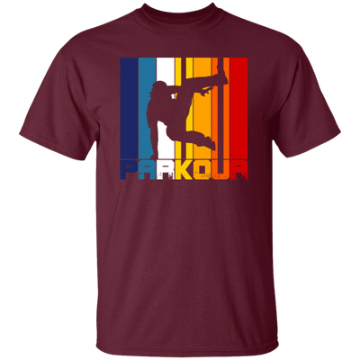 Retro Parkour Jumping, Birthday Gift, Free Running, Climbing Movement Unisex T-Shirt