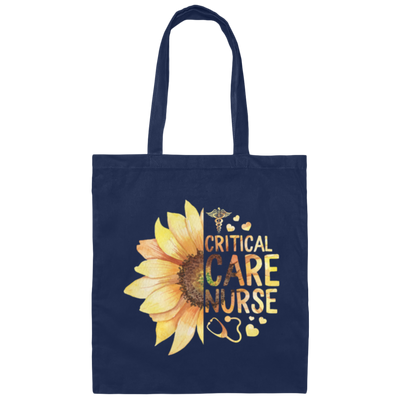 Love Sunflowers Critical Care Nurse Love Nurse Canvas Tote Bag