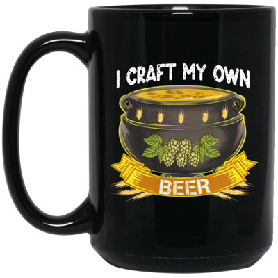 Beer Lover Gift, I Craft My Own Beer In Magical Cauldron Black Mug