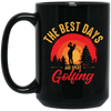 The Best Days Are Spent Golfing, Retro Golf Player Black Mug