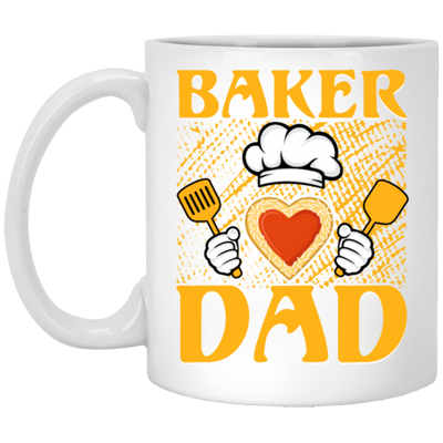Baker Dad, Chef Dad, Father's Day, Cook With Heart White Mug