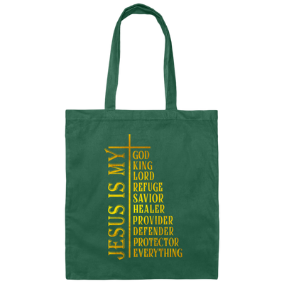 Christian Lover Jesus King Jesus Is My God My King My Lord Christian Religious Canvas Tote Bag