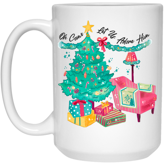 Oh Come, Let Us Adore Him, Christmas Season, Love Christmas White Mug