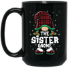The Sister Gnome Present For Family, Xmas Cute Gnome Lover Black Mug