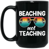Summer Sunglasses Gift, Vintage Sunset Beaching Not Teaching Summer Black Mug