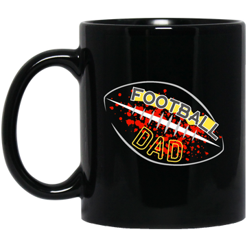 Football Dad, Birthday Day Gift, Love Football, Love Baseball, Best Gift Black Mug