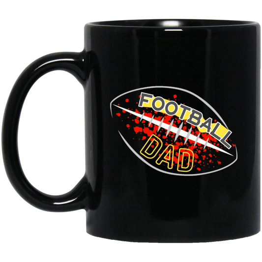 Football Dad, Birthday Day Gift, Love Football, Love Baseball, Best Gift Black Mug