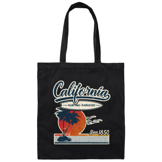 California Surfing Paradise, Sunshine, California Canvas Tote Bag