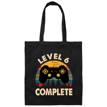 Vintage Level 6 Complete 6th Anniversary Retro Canvas Tote Bag