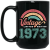 Vintage 1973, Rainbow 1973, Love Gift 1973, Limited Edition 1973 Black Mug